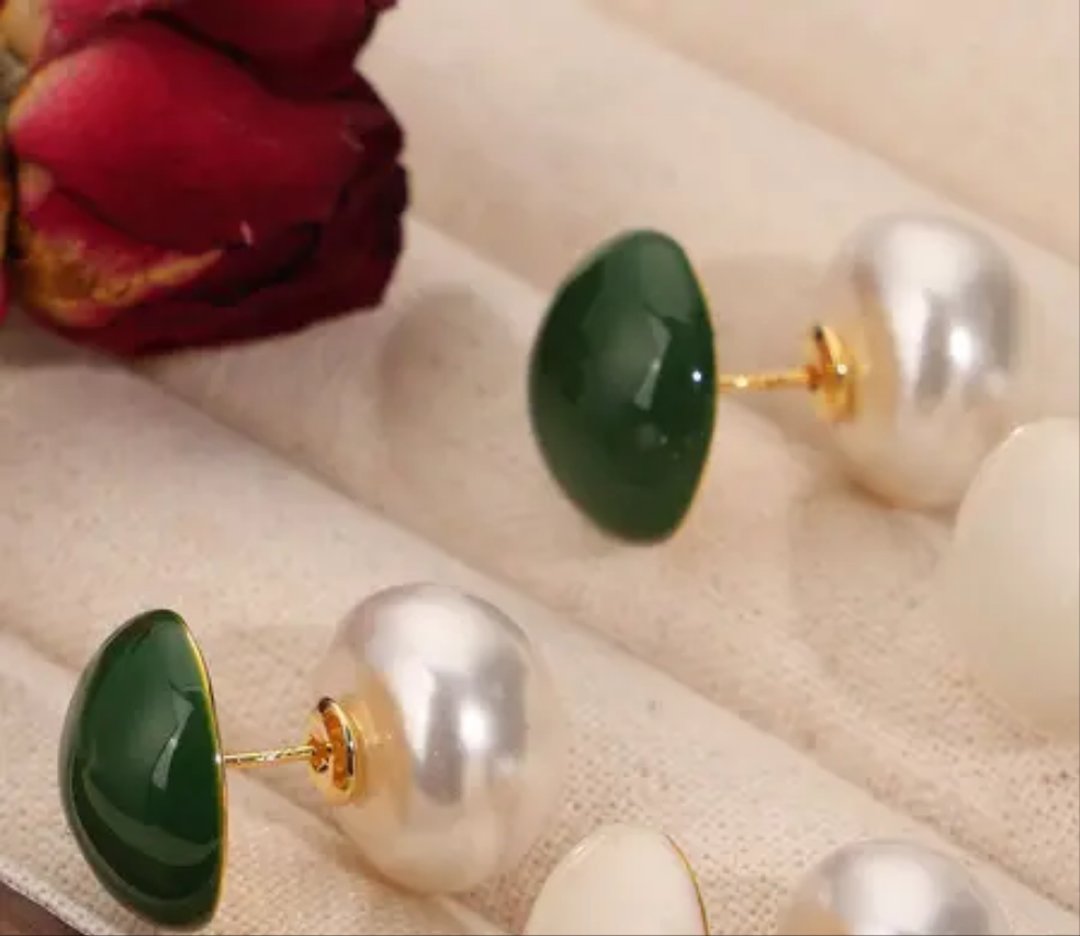 Shehnaz Gill Pearl Studs