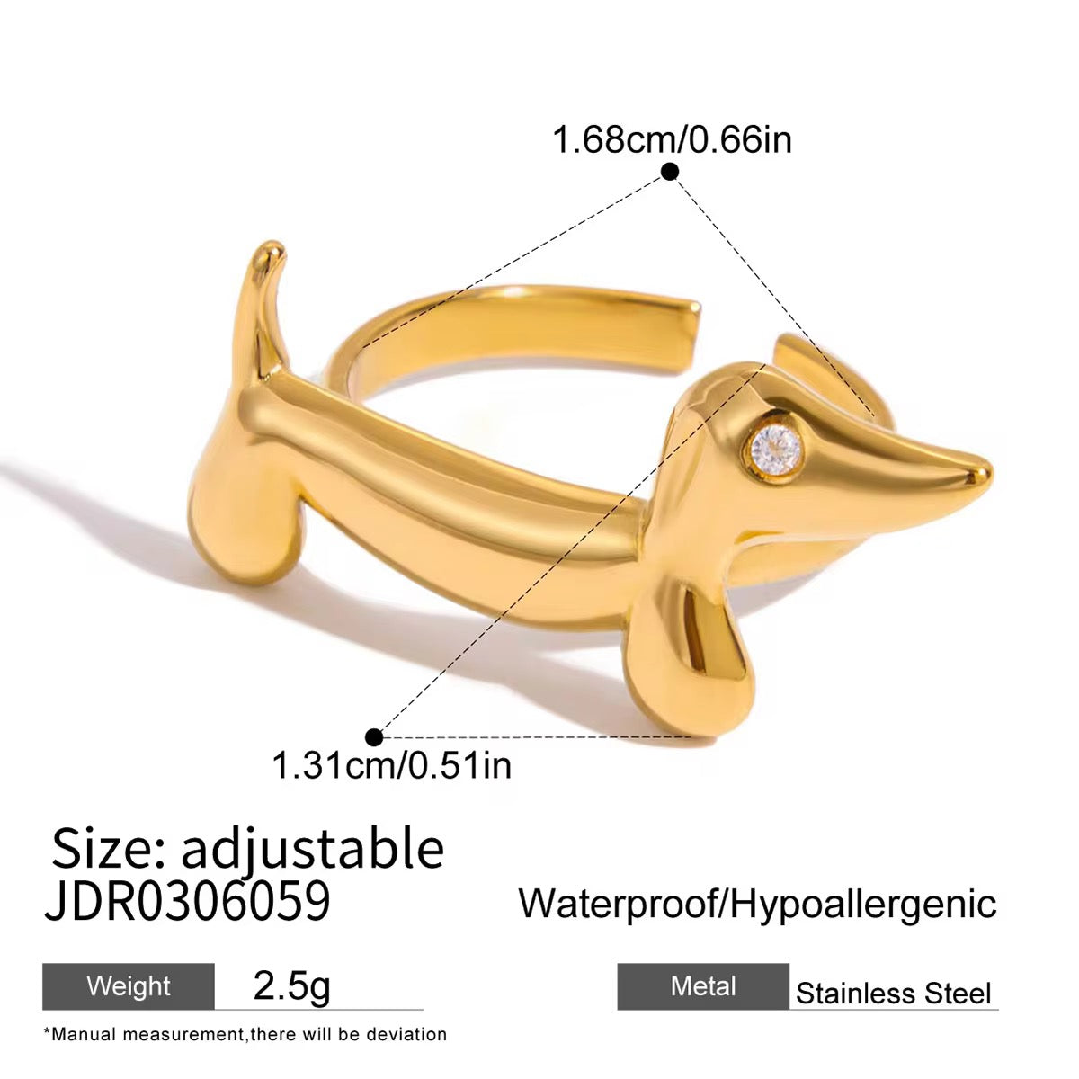 Dio Ring :- The adjustable 18k pvd plated ring