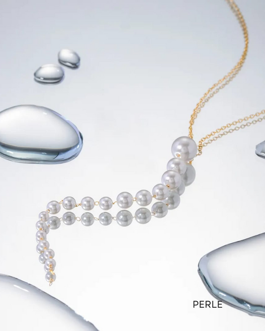 Celeste Dew- 18k Gold plated Pearl delecate Necklace