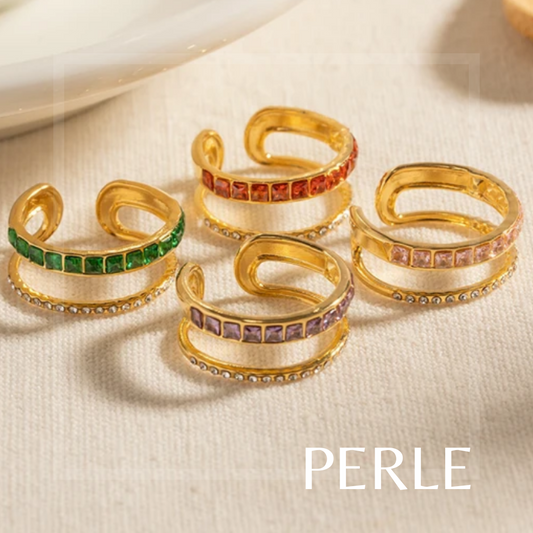 Twist & Shine Rings - 18k Gold plated, Adjustable, Cubic Zirconia Rings