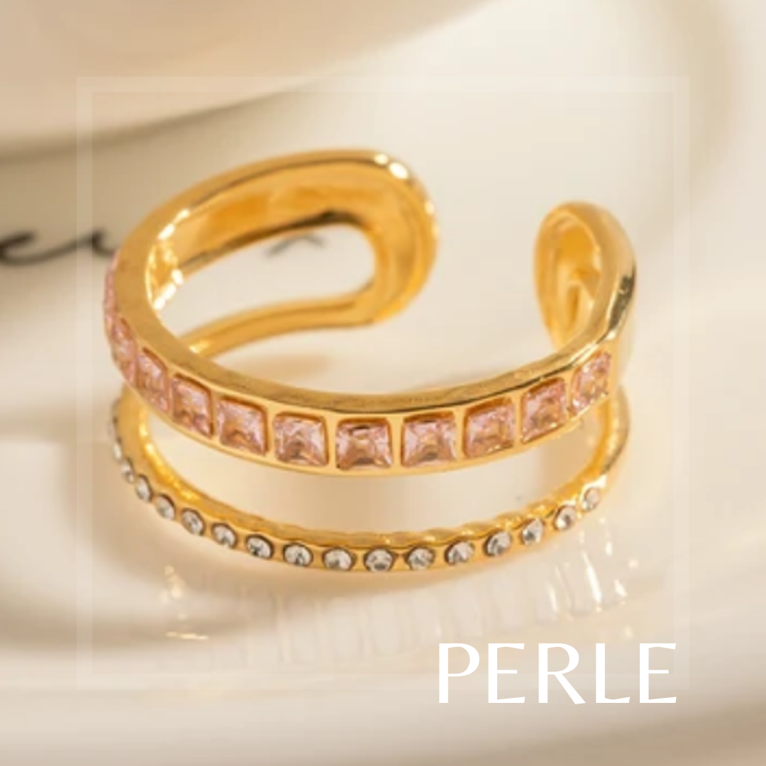 Twist & Shine Rings - 18k Gold plated, Adjustable, Cubic Zirconia Rings