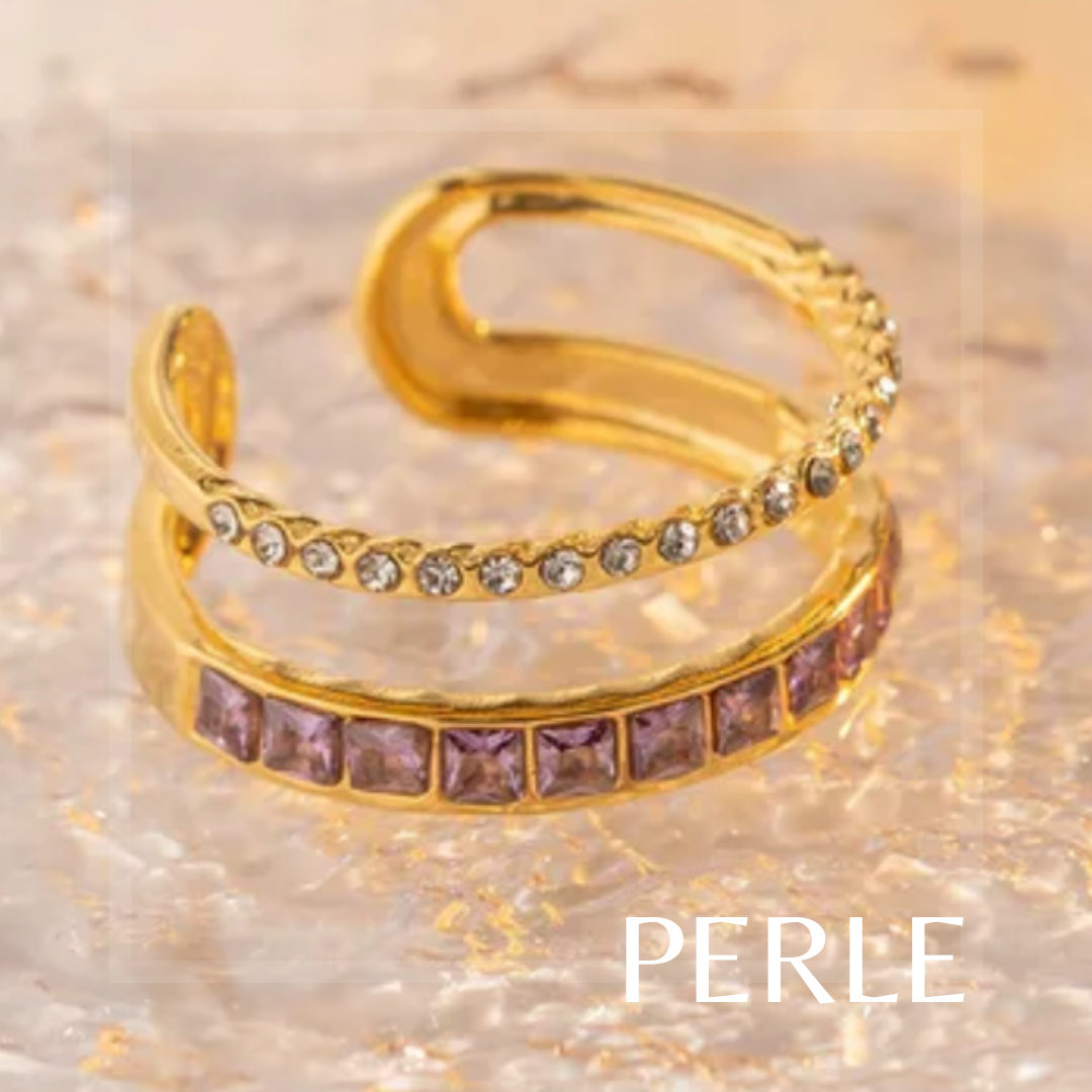 Twist & Shine Rings - 18k Gold plated, Adjustable, Cubic Zirconia Rings