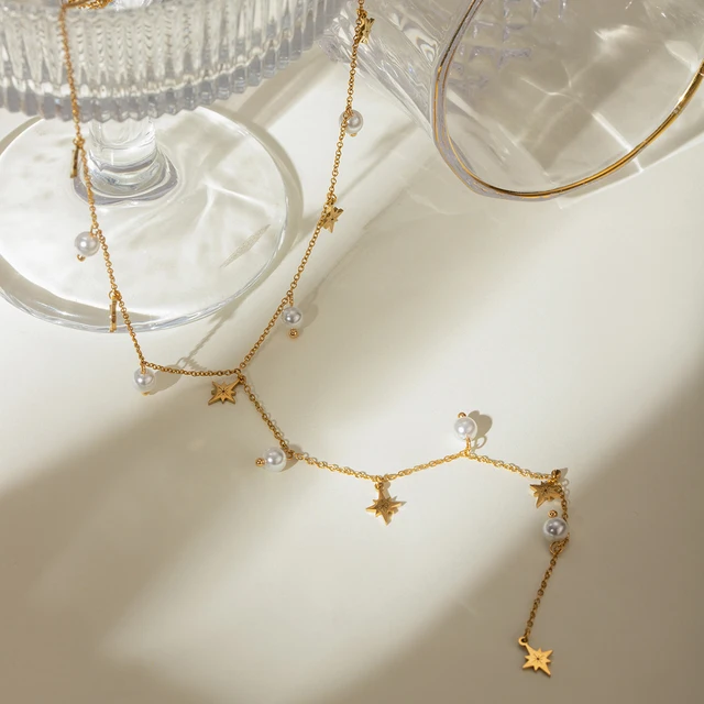 Naira - 18kt pvd long chain