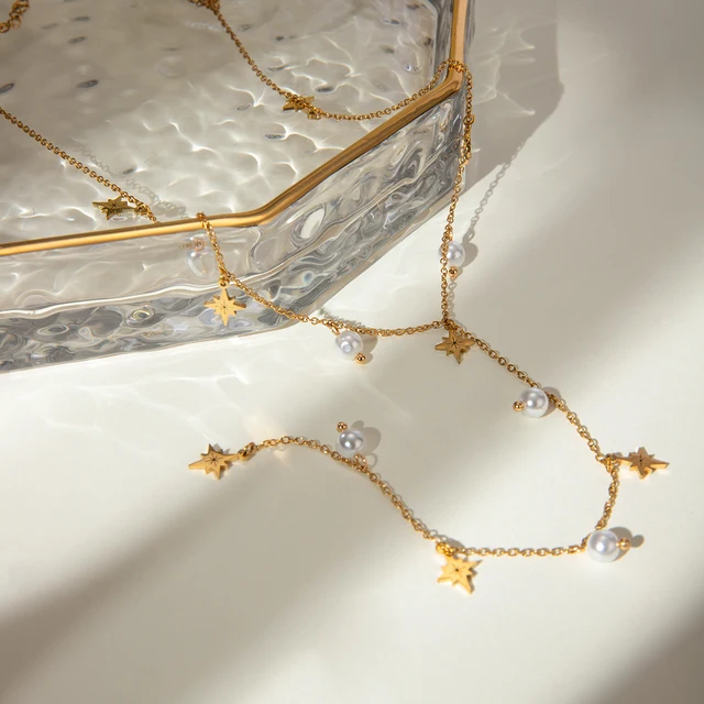 Naira - 18kt pvd long chain