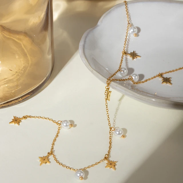 Naira - 18kt pvd long chain