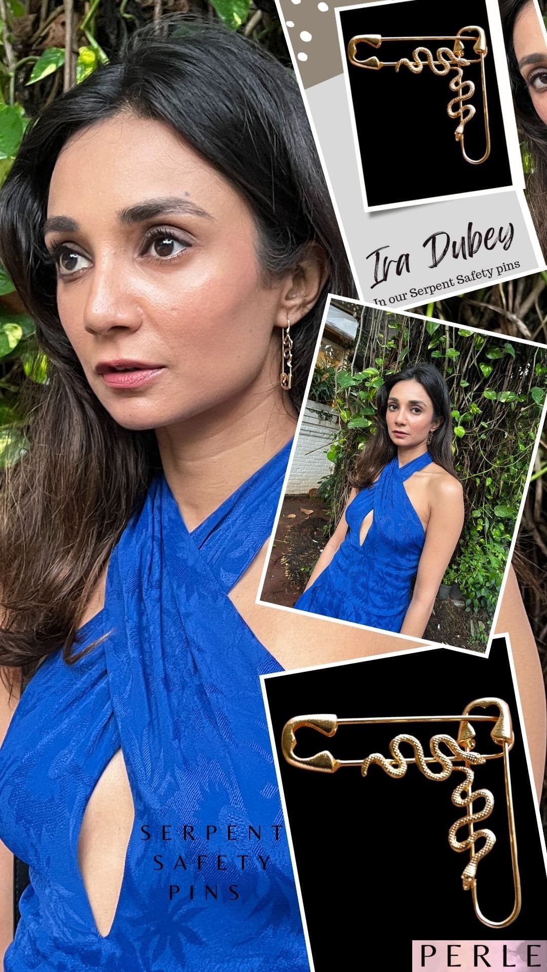 Ira Dubey styled- Serpent safety pins