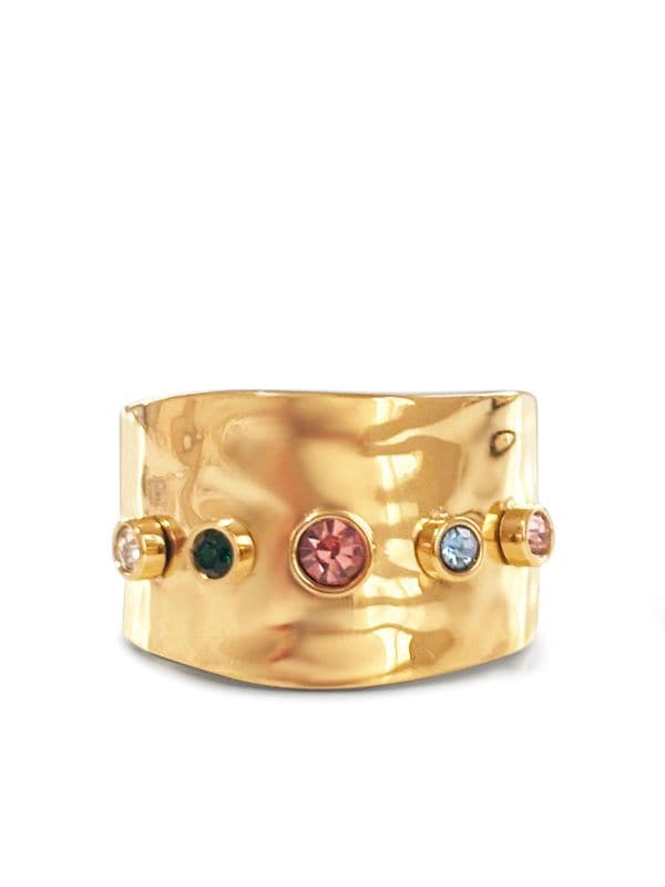 Cersi hammered ring - 18kt pvd gold plated