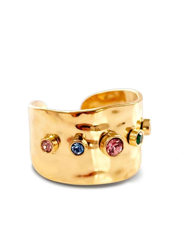 Cersi hammered ring - 18kt pvd gold plated