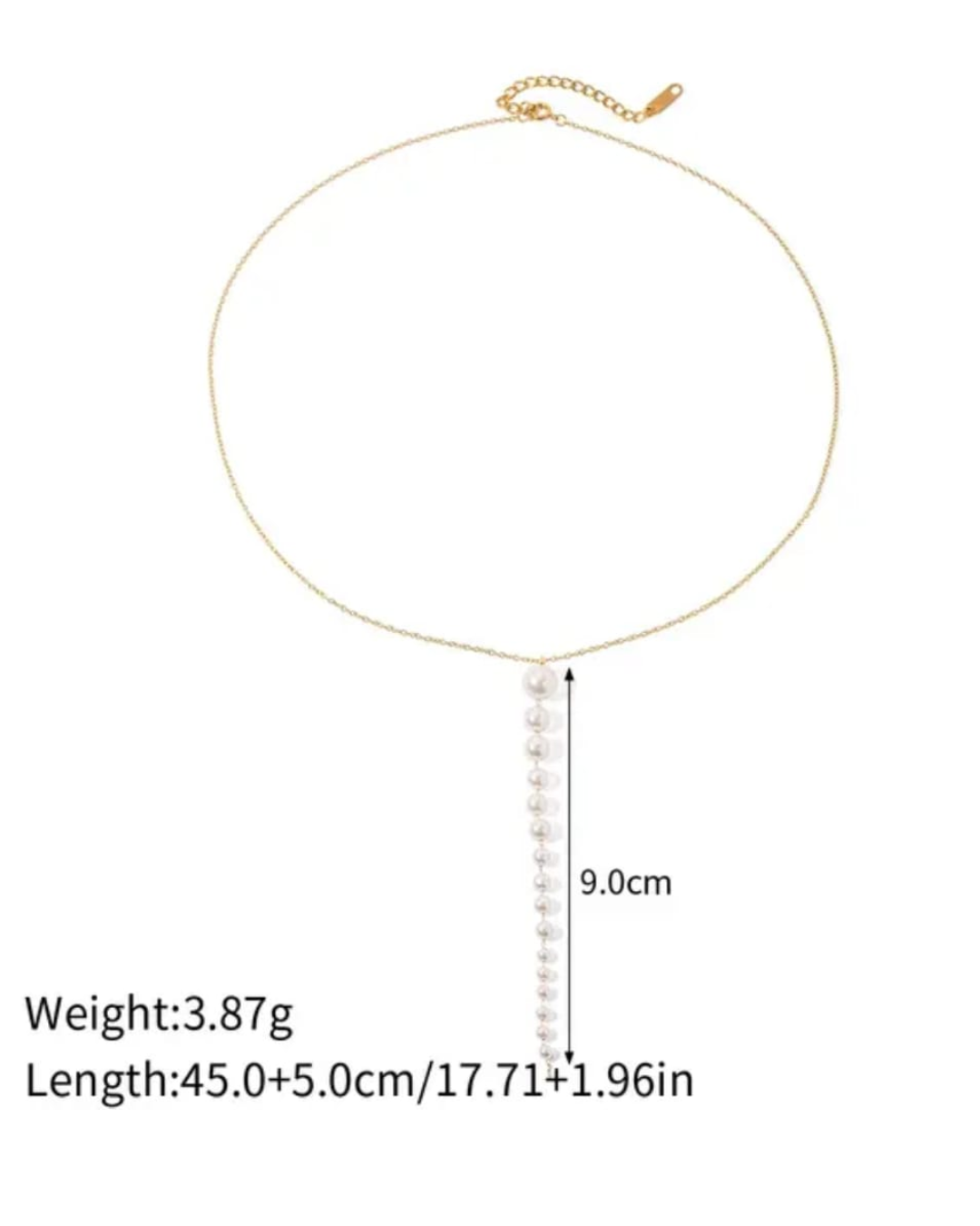 Celeste Dew- 18k Gold plated Pearl delecate Necklace