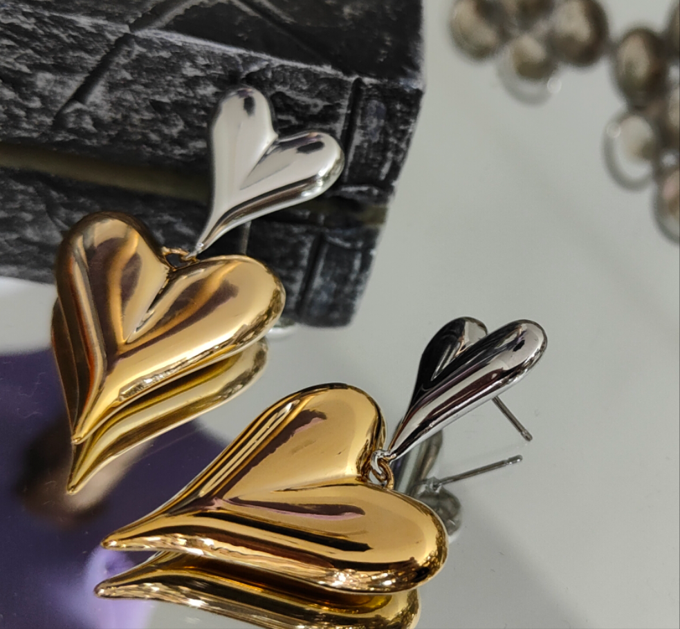 Twinkle - 18kt Pvd plated dual tone earrings