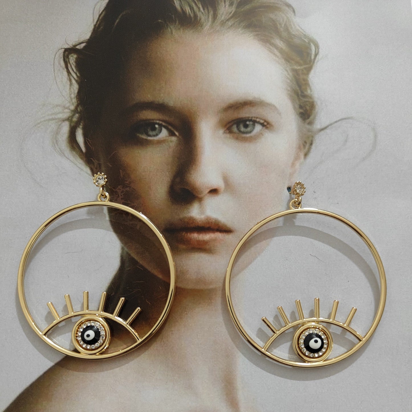 Evil eye hoop