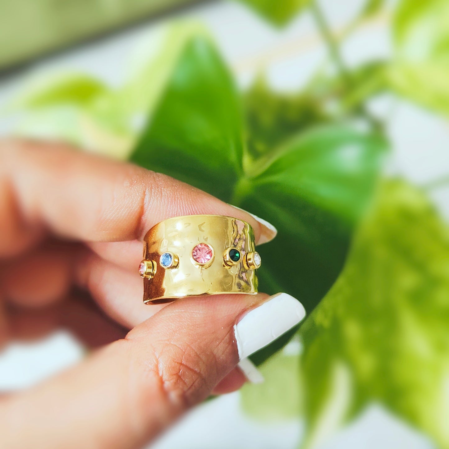 Cersi hammered ring - 18kt pvd gold plated