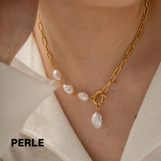 Bianca Pearly necklace - Original Fresh water pearls 18k gold plated chain