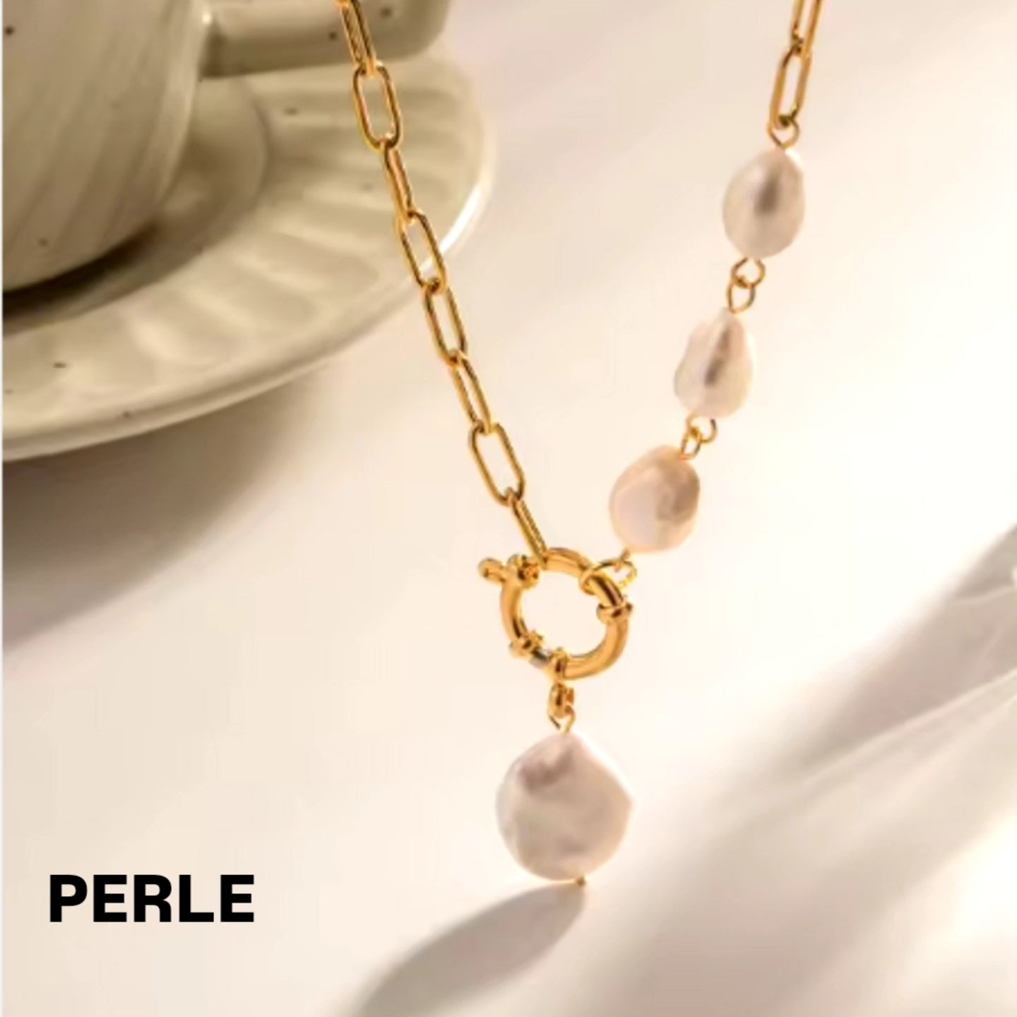 Bianca Pearly necklace - Original Fresh water pearls 18k gold plated chain