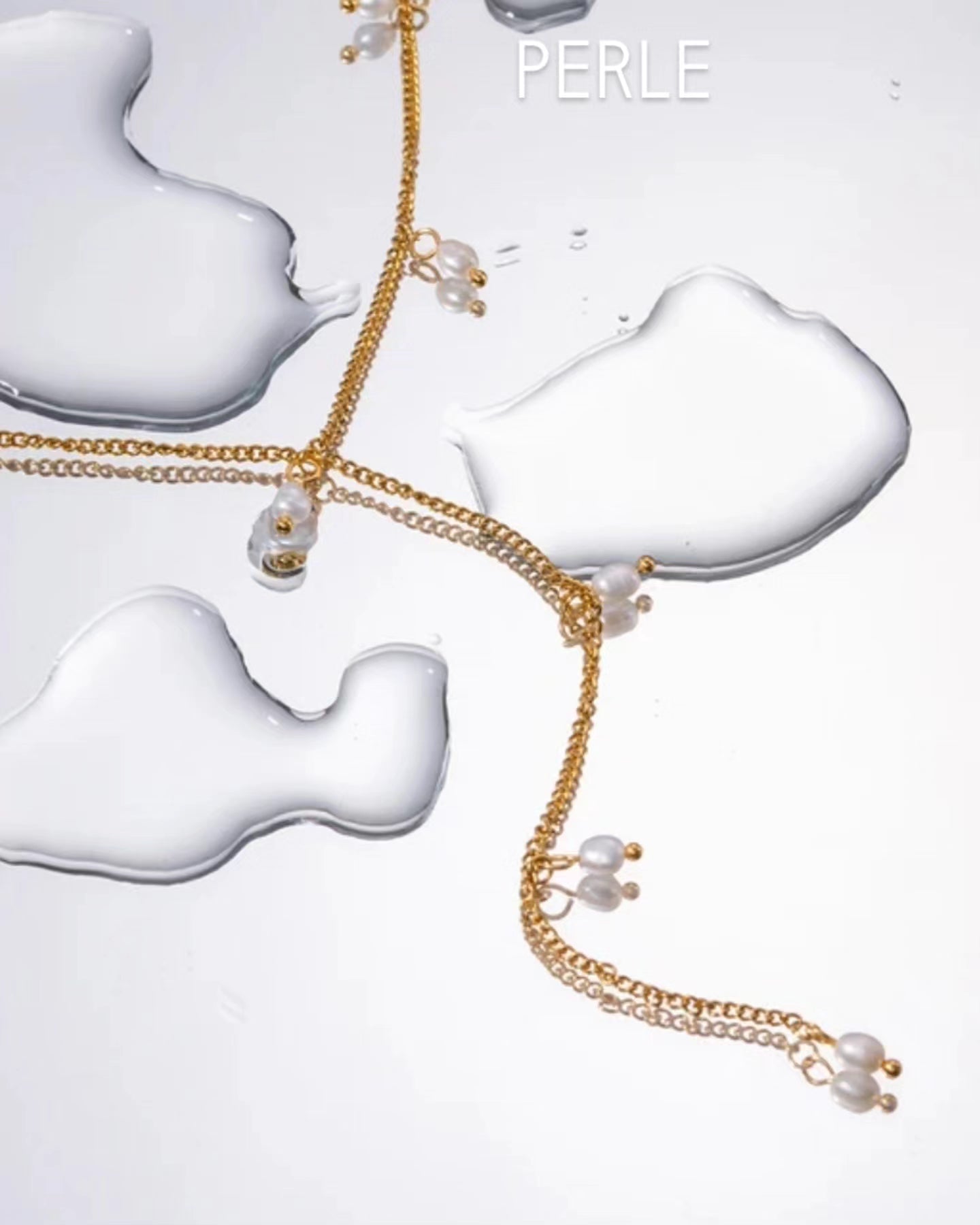 Sorella Drop Necklace - 18k gold plated with fresh water pearls