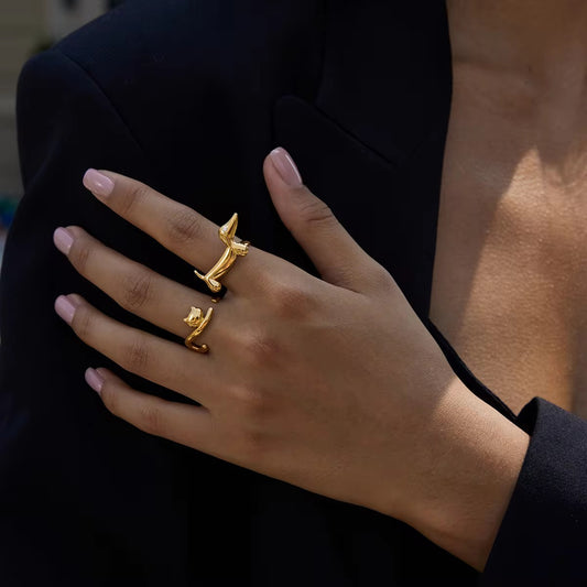 Dio Ring :- The adjustable 18k pvd plated ring
