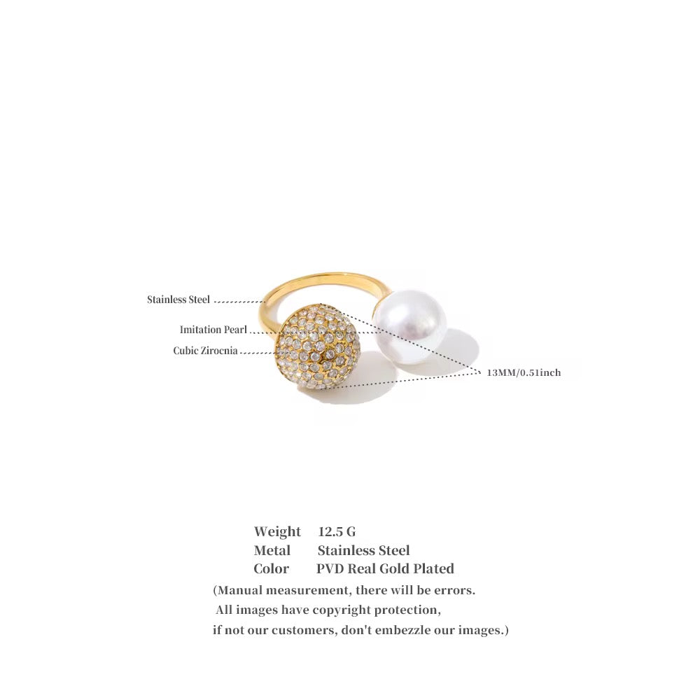 Classic Halo Pearl ring : adjustable