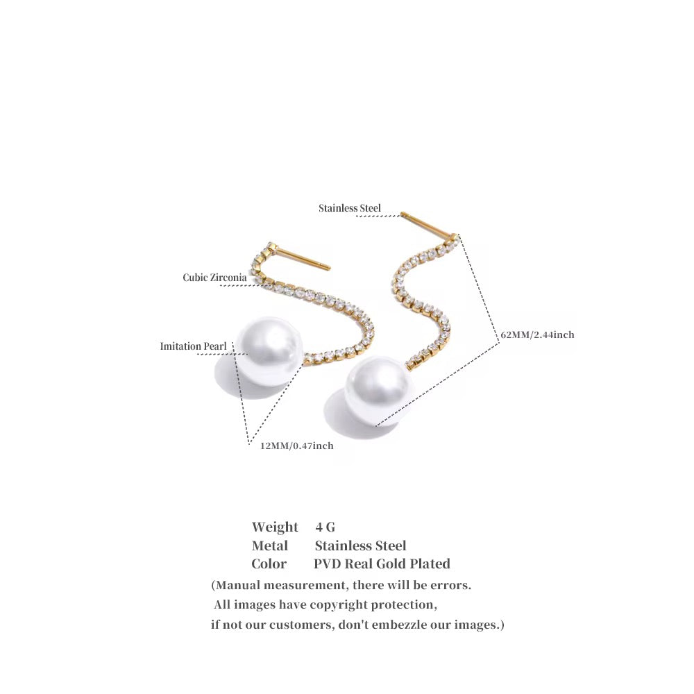 Raya Link pearl drop earrings