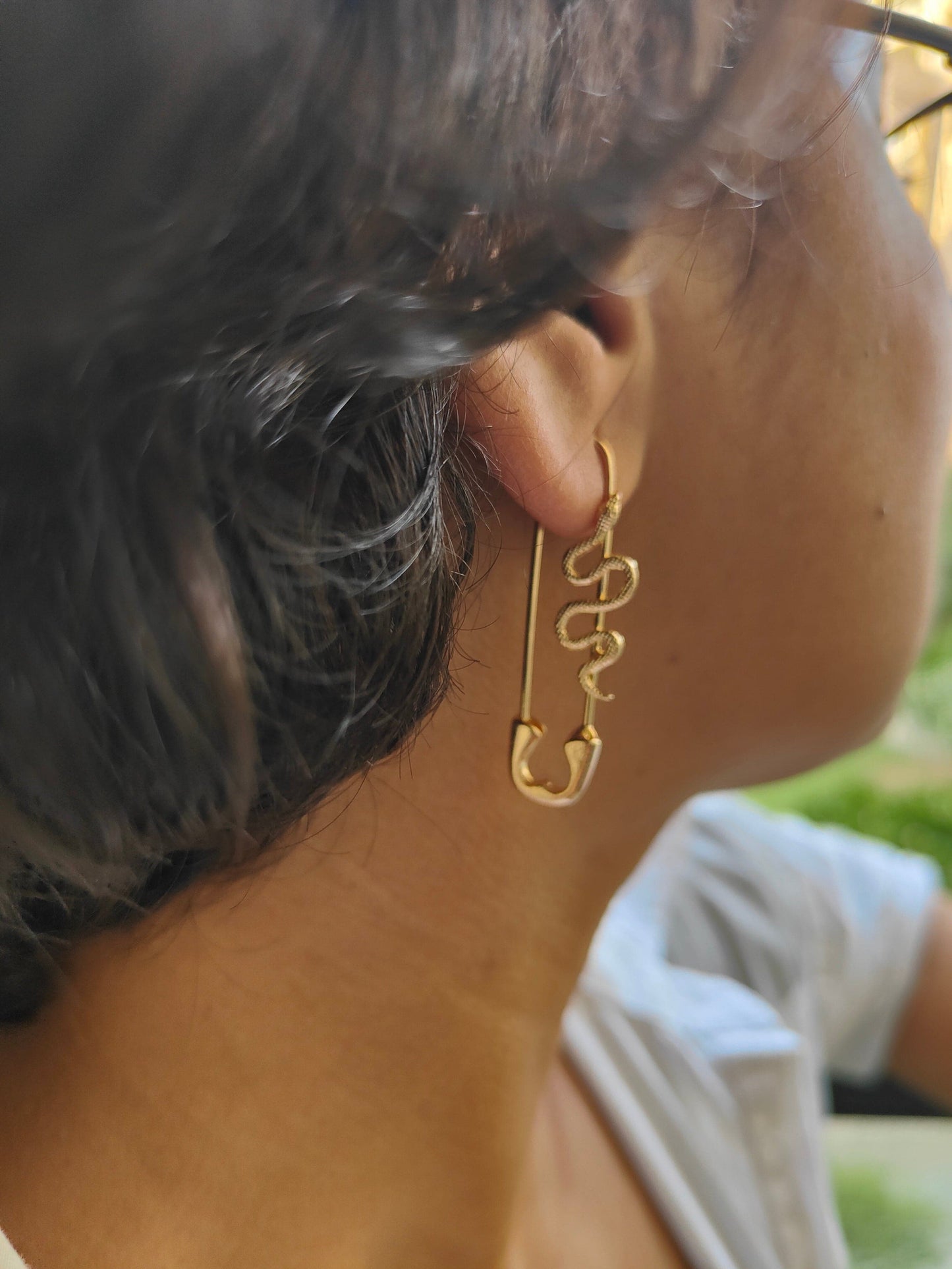 Ira Dubey styled- Serpent safety pins