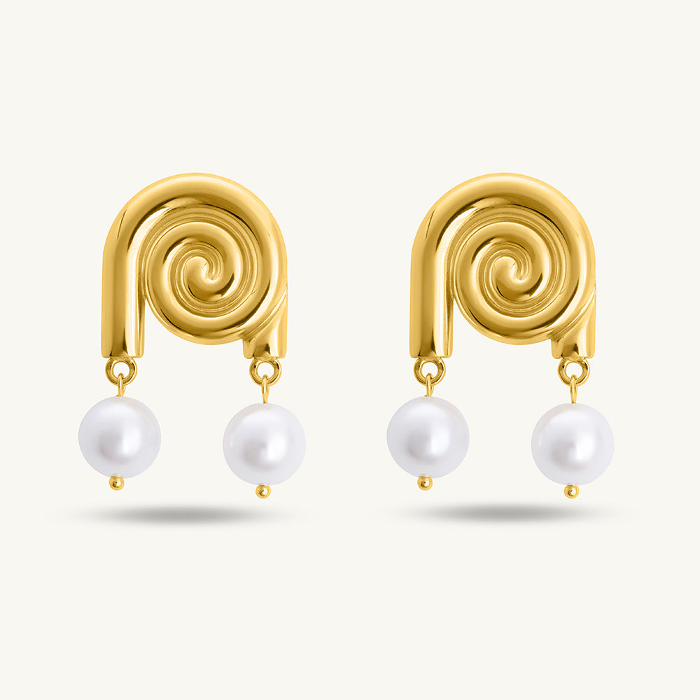 Eddie Studs - 18k thick gold plated studs with scratch free pearls